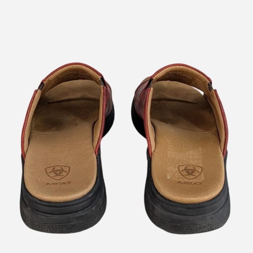 Ariat Bridgeport Burgundy Leather Slide Sandal 7.5 - Picture 6 of 8